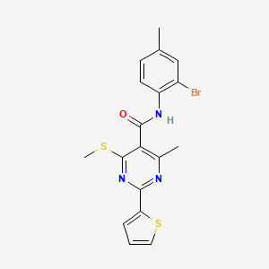 N-(2-bromo-4-methylphenyl)-4-methyl-6-(methylsulfanyl)-2-(thiophen-2-yl)pyrimidine-5-carboxamide