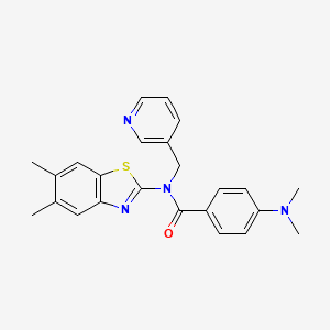 4-(dimethylamino)-N-(5,6-dimethylbenzo[d]thiazol-2-yl)-N-(pyridin-3-ylmethyl)benzamide