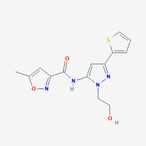 N-(1-(2-hydroxyethyl)-3-(thiophen-2-yl)-1H-pyrazol-5-yl)-5-methylisoxazole-3-carboxamide