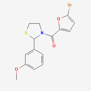 molecular formula C15H14BrNO3S B2720511 (5-Bromofuran-2-yl)(2-(3-methoxyphenyl)thiazolidin-3-yl)methanone CAS No. 2034484-67-6