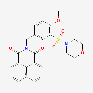 molecular formula C24H22N2O6S B2720516 2-[(4-Methoxy-3-morpholin-4-ylsulfonylphenyl)methyl]benzo[de]isoquinoline-1,3-dione CAS No. 637320-45-7