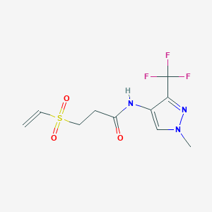 molecular formula C10H12F3N3O3S B2720518 3-Ethenylsulfonyl-N-[1-methyl-3-(trifluoromethyl)pyrazol-4-yl]propanamide CAS No. 2224523-38-8