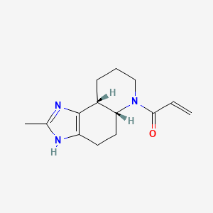 molecular formula C14H19N3O B2720520 1-[(5Ar,9aR)-2-methyl-3,4,5,5a,7,8,9,9a-octahydroimidazo[4,5-f]quinolin-6-yl]prop-2-en-1-one CAS No. 2361639-00-9