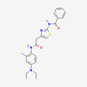 molecular formula C23H26N4O2S B2720524 N-(4-(2-((4-(diethylamino)-2-methylphenyl)amino)-2-oxoethyl)thiazol-2-yl)benzamide CAS No. 921834-19-7