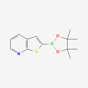 molecular formula C13H16BNO2S B2720525 2-(4,4,5,5-Tetramethyl-1,3,2-dioxaborolan-2-yl)thieno[2,3-b]pyridine CAS No. 1869141-05-8