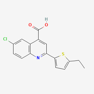 molecular formula C16H12ClNO2S B2720527 6-Chloro-2-(5-ethylthiophen-2-yl)quinoline-4-carboxylic acid CAS No. 438215-52-2