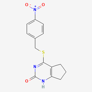 4-((4-nitrobenzyl)thio)-6,7-dihydro-1H-cyclopenta[d]pyrimidin-2(5H)-one
