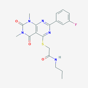 2-[7-(3-fluorophenyl)-1,3-dimethyl-2,4-dioxopyrimido[4,5-d]pyrimidin-5-yl]sulfanyl-N-propylacetamide