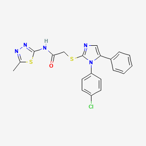 2-((1-(4-chlorophenyl)-5-phenyl-1H-imidazol-2-yl)thio)-N-(5-methyl-1,3,4-thiadiazol-2-yl)acetamide