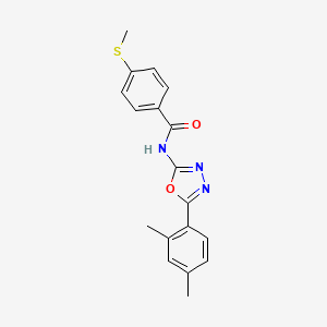 N-[5-(2,4-dimethylphenyl)-1,3,4-oxadiazol-2-yl]-4-methylsulfanylbenzamide