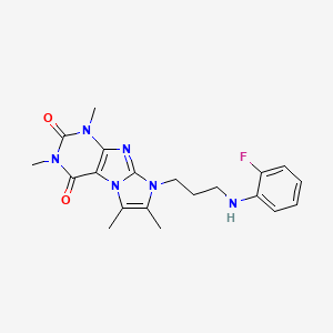 8-(3-((2-fluorophenyl)amino)propyl)-1,3,6,7-tetramethyl-1H-imidazo[2,1-f]purine-2,4(3H,8H)-dione