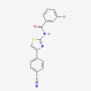 molecular formula C17H10FN3OS B2720563 N-[4-(4-氰基苯基)-1,3-噻唑-2-基]-3-氟苯甲酰胺 CAS No. 476283-16-6
