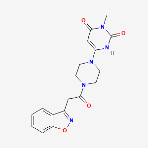 molecular formula C18H19N5O4 B2720572 6-(4-(2-(苯并[d]异噁唑-3-基)乙酰)哌嗪-1-基)-3-甲基嘧啶-2,4(1H,3H)-二酮 CAS No. 2320890-36-4