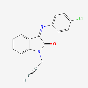 molecular formula C17H11ClN2O B2720578 3-[(4-chlorophenyl)imino]-1-(2-propynyl)-1,3-dihydro-2H-indol-2-one CAS No. 338400-57-0
