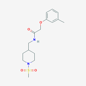 molecular formula C16H24N2O4S B2720583 N-((1-(甲磺酰基)哌啶-4-基)甲基)-2-(间甲苯氧基)乙酰胺 CAS No. 1235073-01-4