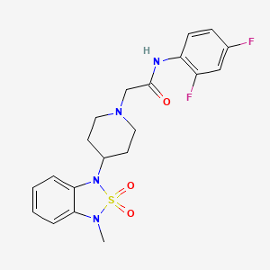 molecular formula C20H22F2N4O3S B2720585 N-(2,4-difluorophenyl)-2-(4-(3-methyl-2,2-dioxidobenzo[c][1,2,5]thiadiazol-1(3H)-yl)piperidin-1-yl)acetamide CAS No. 2034327-88-1