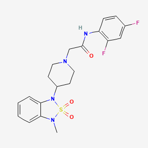 molecular formula C20H22F2N4O3S B2720585 N-(2,4-二氟苯基)-2-(4-(3-甲基-2,2-二氧代苯并[c][1,2,5]噻二唑-1(3H)-基)哌啶-1-基)乙酰胺 CAS No. 2034327-88-1