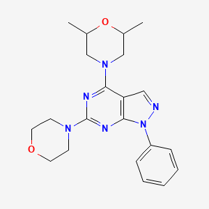 molecular formula C21H26N6O2 B2720588 2,6-dimethyl-4-(6-morpholino-1-phenyl-1H-pyrazolo[3,4-d]pyrimidin-4-yl)morpholine CAS No. 897620-67-6