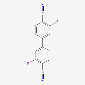 molecular formula C14H6F2N2 B2720591 3,3'-Difluoro-1,1'-biphenyl-4,4'-dicarbonitrile CAS No. 359813-00-6