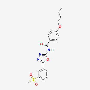molecular formula C20H21N3O5S B2720594 4-丁氧基-N-[5-(3-甲基磺酰基苯基)-1,3,4-噁二唑-2-基]苯甲酰胺 CAS No. 886928-35-4