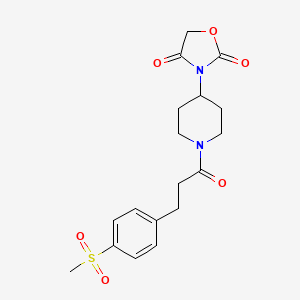 3-(1-(3-(4-(Methylsulfonyl)phenyl)propanoyl)piperidin-4-yl)oxazolidine-2,4-dione