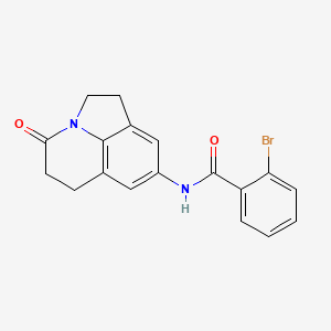 molecular formula C18H15BrN2O2 B2720604 2-bromo-N-(4-oxo-2,4,5,6-tetrahydro-1H-pyrrolo[3,2,1-ij]quinolin-8-yl)benzamide CAS No. 898418-73-0