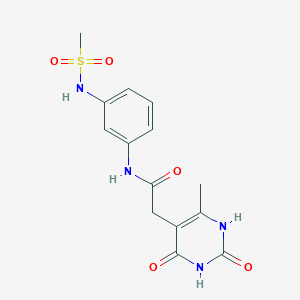 2-(6-methyl-2,4-dioxo-1,2,3,4-tetrahydropyrimidin-5-yl)-N-(3-(methylsulfonamido)phenyl)acetamide