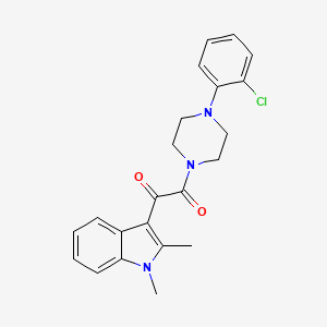 molecular formula C22H22ClN3O2 B2720619 1-(4-(2-chlorophenyl)piperazin-1-yl)-2-(1,2-dimethyl-1H-indol-3-yl)ethane-1,2-dione CAS No. 862814-16-2