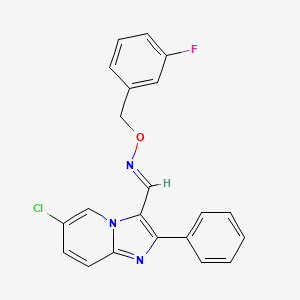 molecular formula C21H15ClFN3O B2720625 6-chloro-2-phenylimidazo[1,2-a]pyridine-3-carbaldehyde O-(3-fluorobenzyl)oxime CAS No. 866136-70-1