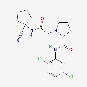 molecular formula C19H22Cl2N4O2 B2720628 1-{[(1-cyanocyclopentyl)carbamoyl]methyl}-N-(2,5-dichlorophenyl)pyrrolidine-2-carboxamide CAS No. 1219394-15-6