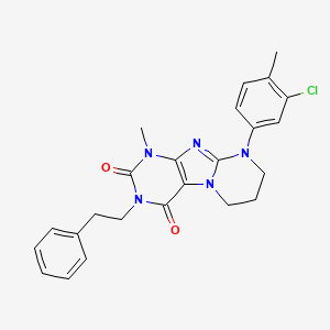 9-(3-chloro-4-methylphenyl)-1-methyl-3-(2-phenylethyl)-6,7,8,9-tetrahydropyrimido[2,1-f]purine-2,4(1H,3H)-dione