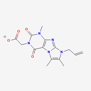 2-(1,6,7-Trimethyl-2,4-dioxo-8-prop-2-enyl-1,3,5-trihydro-4-imidazolino[1,2-h] purin-3-yl)acetic acid