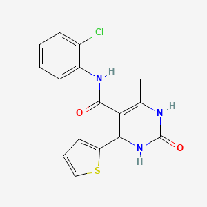 molecular formula C16H14ClN3O2S B2720647 N-(2-氯苯基)-6-甲基-2-氧代-4-(噻吩-2-基)-1,2,3,4-四氢嘧啶-5-羧酰胺 CAS No. 421575-99-7