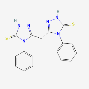 4-phenyl-3-[(4-phenyl-5-sulfanylidene-1H-1,2,4-triazol-3-yl)methyl]-1H-1,2,4-triazole-5-thione