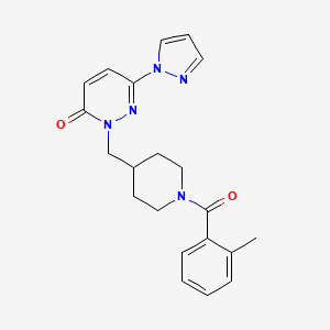2-[[1-(2-Methylbenzoyl)piperidin-4-yl]methyl]-6-pyrazol-1-ylpyridazin-3-one
