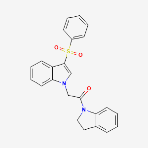 1-(indolin-1-yl)-2-(3-(phenylsulfonyl)-1H-indol-1-yl)ethanone