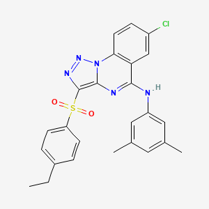 molecular formula C25H22ClN5O2S B2720671 7-chloro-N-(3,5-dimethylphenyl)-3-[(4-ethylphenyl)sulfonyl][1,2,3]triazolo[1,5-a]quinazolin-5-amine CAS No. 893788-39-1
