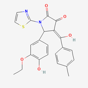 5-(3-ethoxy-4-hydroxyphenyl)-3-hydroxy-4-(4-methylbenzoyl)-1-(thiazol-2-yl)-1H-pyrrol-2(5H)-one