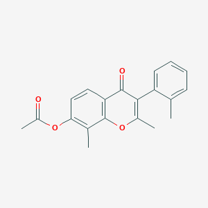 molecular formula C20H18O4 B2720674 2,8-dimethyl-3-(2-methylphenyl)-4-oxo-4H-chromen-7-yl acetate CAS No. 315233-71-7