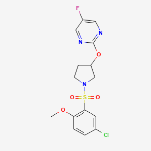 2-((1-((5-Chloro-2-methoxyphenyl)sulfonyl)pyrrolidin-3-yl)oxy)-5-fluoropyrimidine