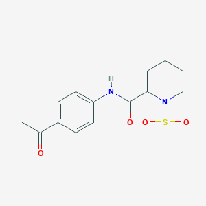 molecular formula C15H20N2O4S B2720679 N-(4-乙酰基苯基)-1-(甲磺酰基)哌啶-2-甲酰胺 CAS No. 1214159-70-2