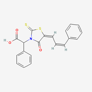 2-((E)-4-oxo-5-((Z)-3-phenylallylidene)-2-thioxothiazolidin-3-yl)-2-phenylacetic acid