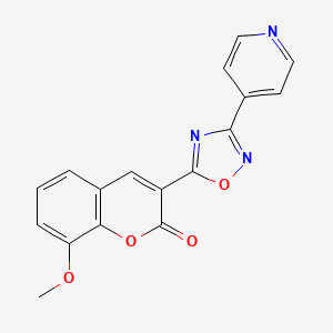molecular formula C17H11N3O4 B2720683 8-甲氧基-3-(3-(吡啶-4-基)-1,2,4-噁二唑-5-基)-2H-香豆素-2-酮 CAS No. 696654-71-4