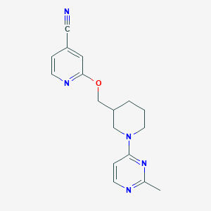 molecular formula C17H19N5O B2720693 2-[[1-(2-Methylpyrimidin-4-yl)piperidin-3-yl]methoxy]pyridine-4-carbonitrile CAS No. 2380077-75-6