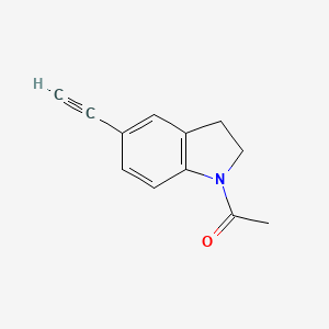 molecular formula C12H11NO B2720694 Ethanone, 1-(5-ethynyl-2,3-dihydro-1H-indol-1-yl)- CAS No. 1329690-34-7