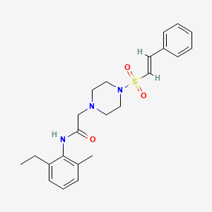 N-(2-ethyl-6-methylphenyl)-2-[4-[(E)-2-phenylethenyl]sulfonylpiperazin-1-yl]acetamide