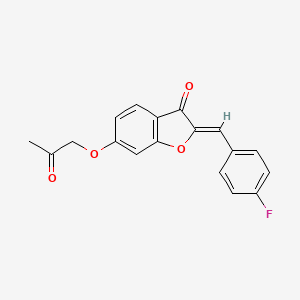molecular formula C18H13FO4 B2720733 (Z)-2-(4-fluorobenzylidene)-6-(2-oxopropoxy)benzofuran-3(2H)-one CAS No. 1814881-96-3