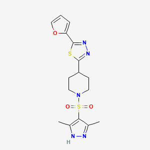 2-(1-((3,5-dimethyl-1H-pyrazol-4-yl)sulfonyl)piperidin-4-yl)-5-(furan-2-yl)-1,3,4-thiadiazole