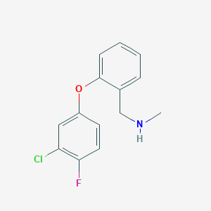 {[2-(3-Chloro-4-fluorophenoxy)phenyl]methyl}(methyl)amine