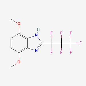 molecular formula C12H9F7N2O2 B2720739 2-(1,1,2,2,3,3,3-heptafluoropropyl)-4,7-dimethoxy-1H-1,3-benzimidazole CAS No. 478050-26-9